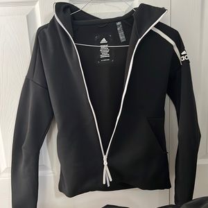 Adidas zip up jacket, black, size xs